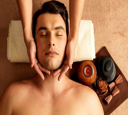 performing neck and shoulder massage